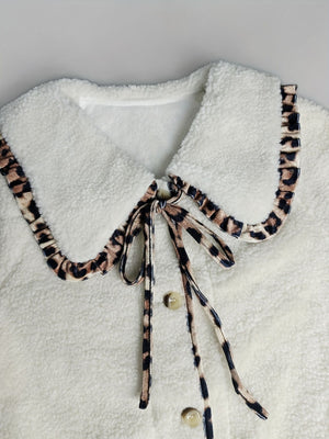 jacket in Beige with leopard-print and tied