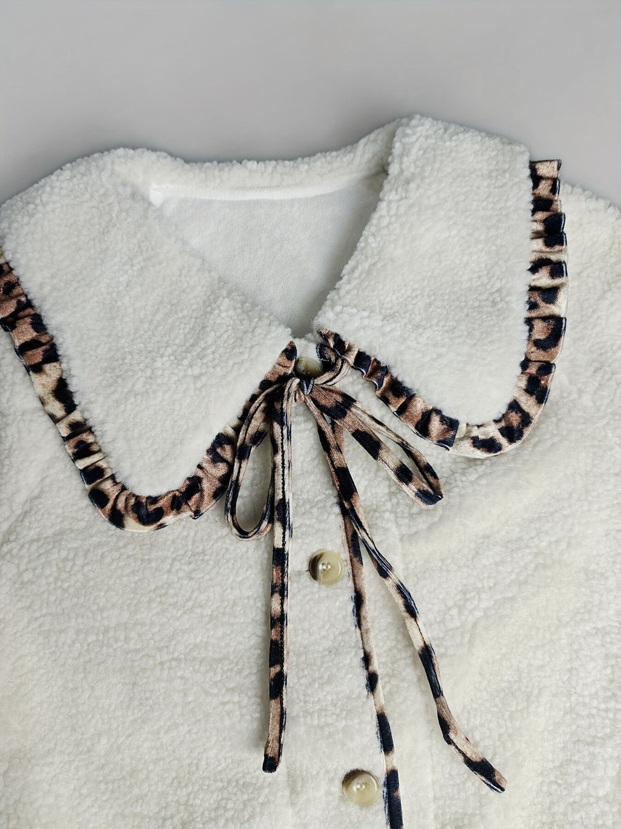 jacket in Beige with leopard-print and tied