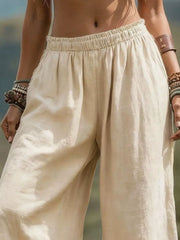 Black Full Size Bohemian Wide-leg Pants Plus Size