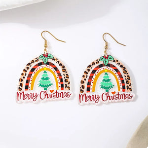 green earrings featuring dangle and leopard-print,plaid,striped,graphic-print