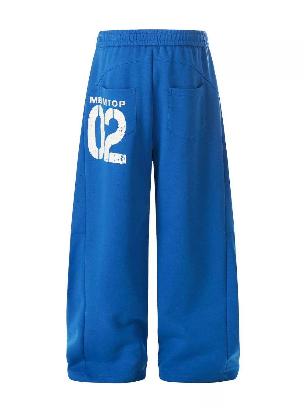 sweatpants in royal blue featuring drawstring waist and wide-leg fit