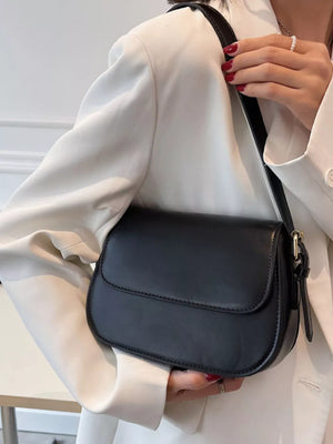 Black with Pu Leather Small Shoulder Bag