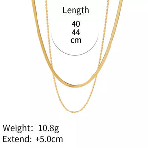 18k Gold-plated Stainless Steel Layered Necklace in Gold