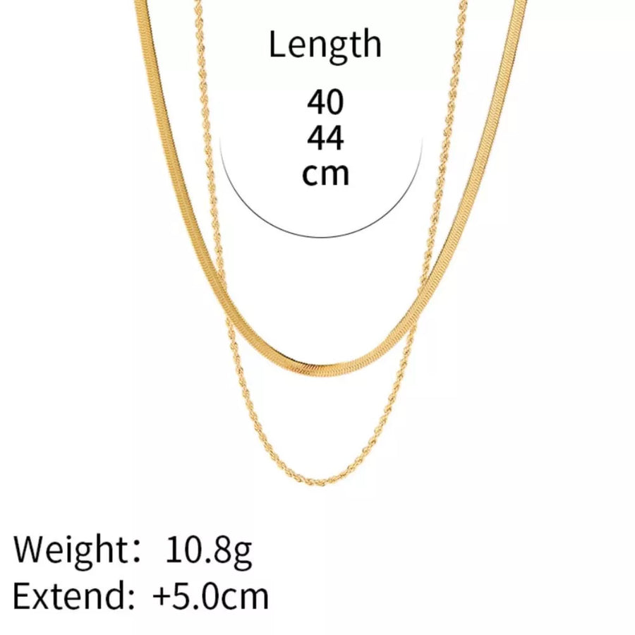 18k Gold-plated Stainless Steel Layered Necklace in Gold