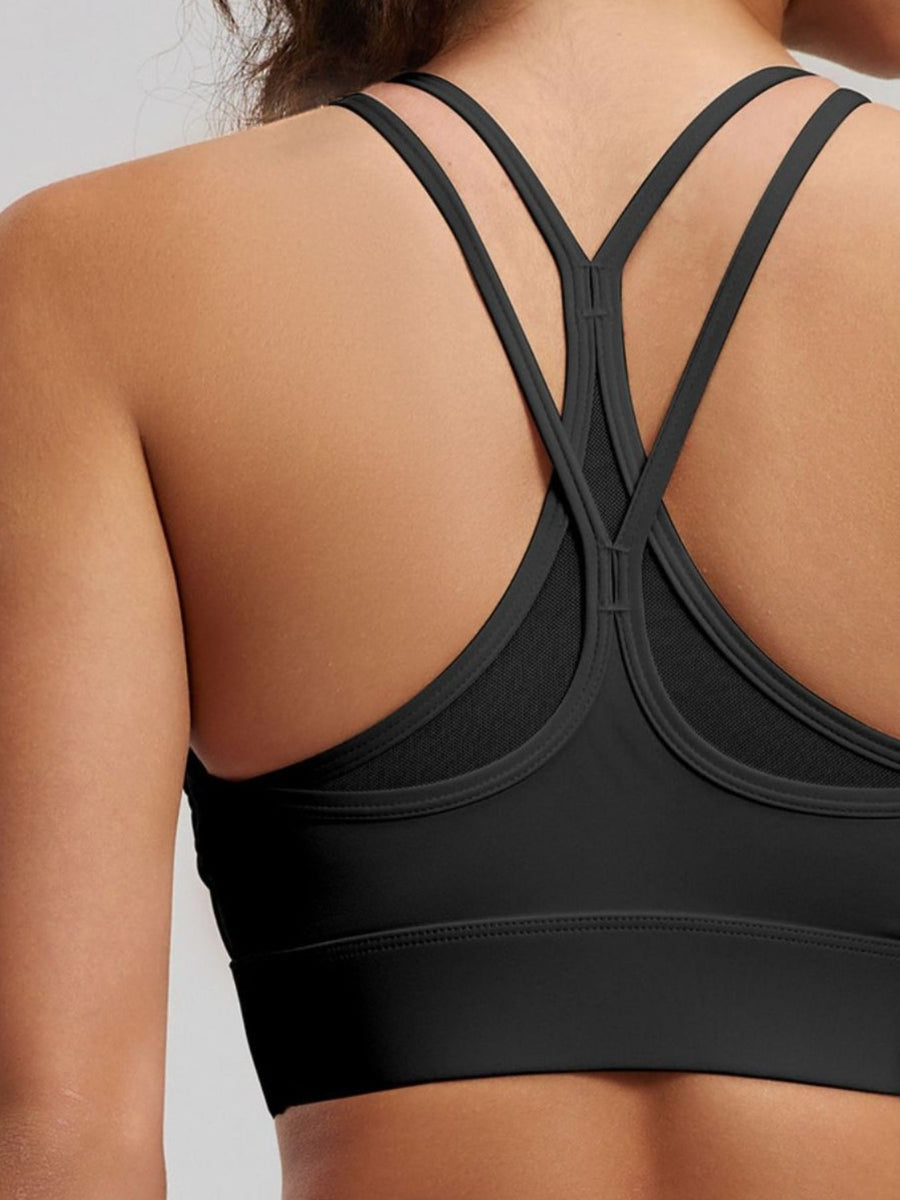 100% polyester Care instructions: Machine wash cold sports bra in Dusty Pink with fitted silhouette