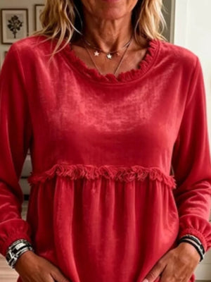 100% polyester Care instructions: Machine wash cold blouse in ivory with relaxed silhouette