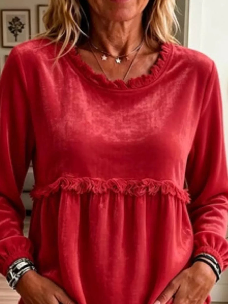 100% polyester Care instructions: Machine wash cold blouse in ivory with relaxed silhouette