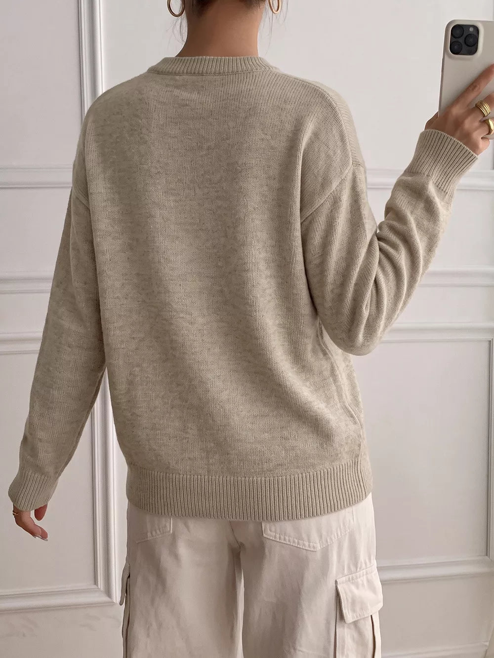 Dropped Shoulder Long Sleeve Sweater option 6
