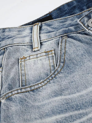capris in Blue with high-waisted and capri