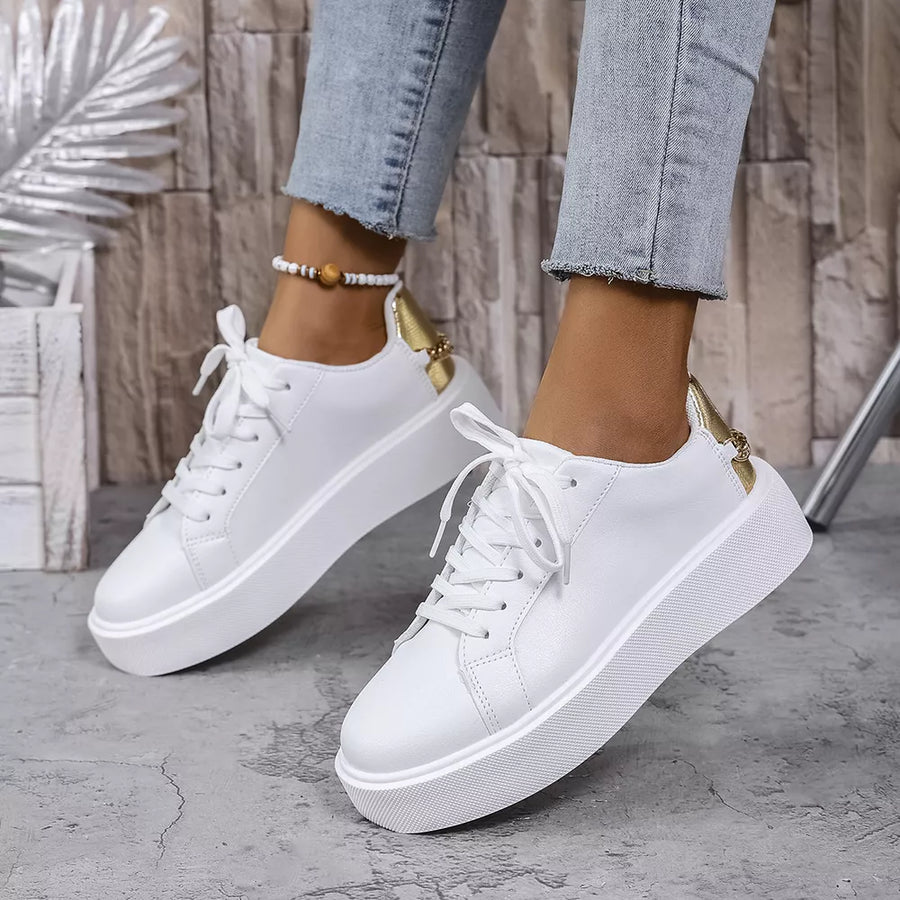 PU Leather, Rubber Imported Size &amp sneakers in Black with platform sneaker silhouette