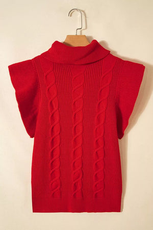 classic turtleneck sweater in Scarlet with turtleneck