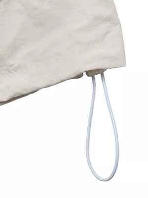 cream relaxed windbreaker with collared