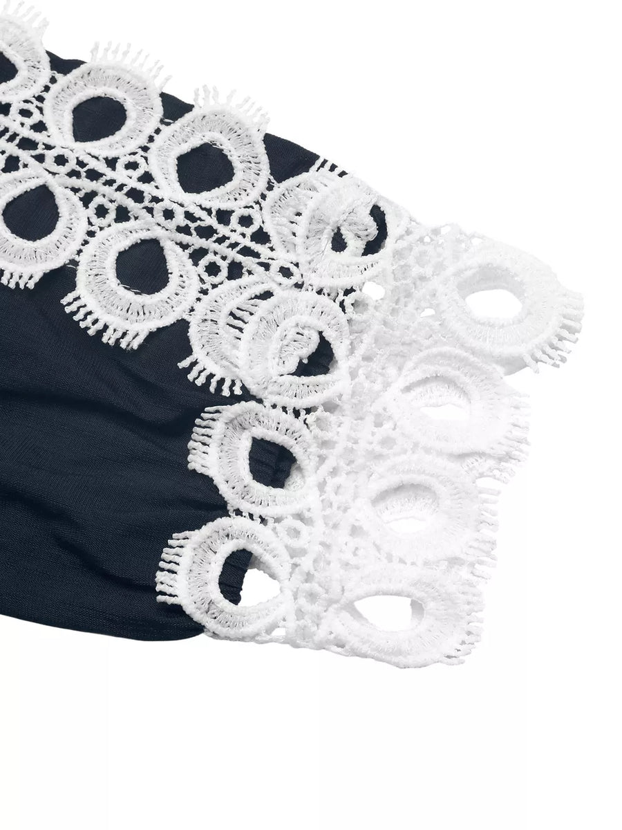 Lace Trim Long Sleeve Blouse in ivory with lace detail