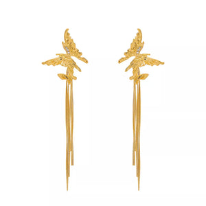 earrings featuring butterfly in Gold with 18K Gold-Plated, Alloy, Silver-plated Care instructions: Avoid wearing during ex
