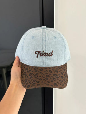 Light Blue Leopard Embroidered Baseball Cap