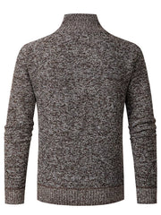 Wine Red zip-up sweater with hip-length and half-zip