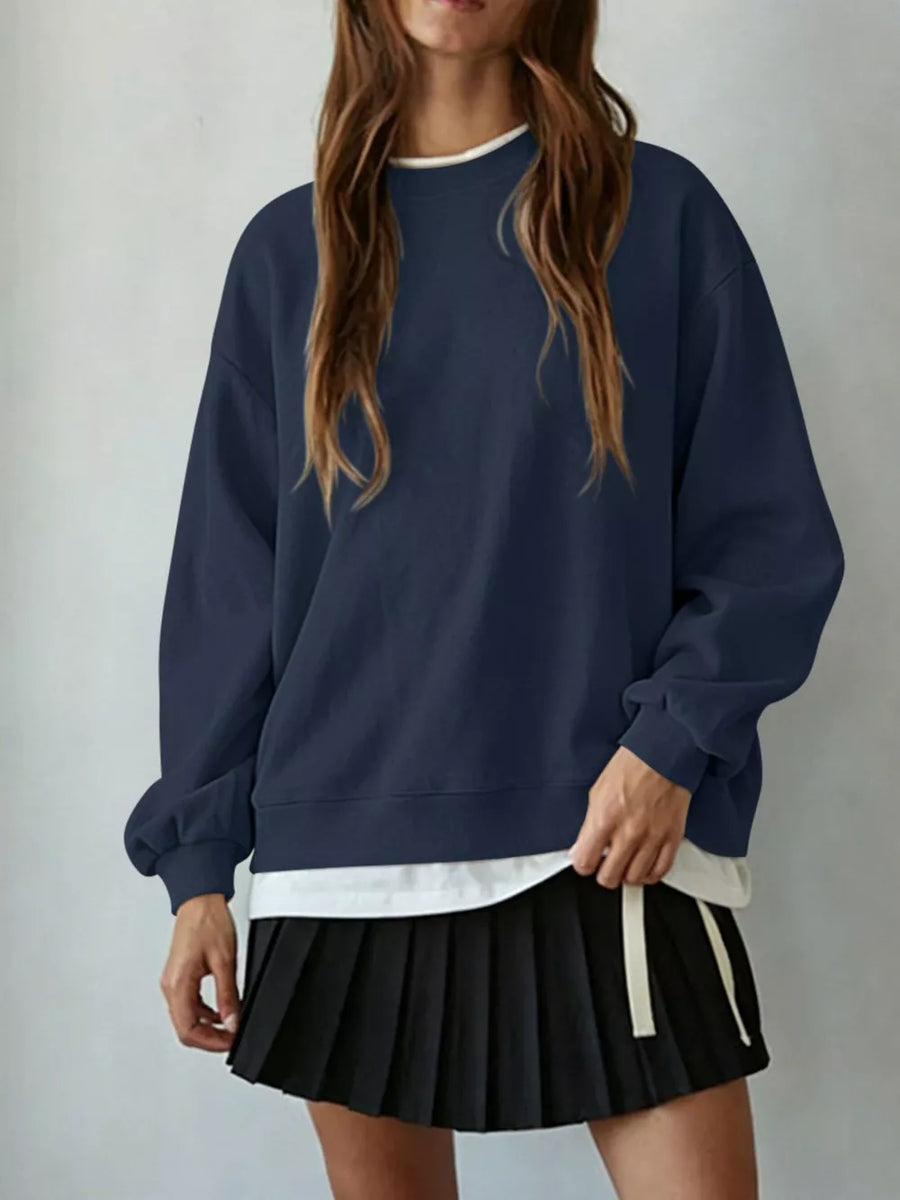 cotton sweatshirt in red with oversized silhouette