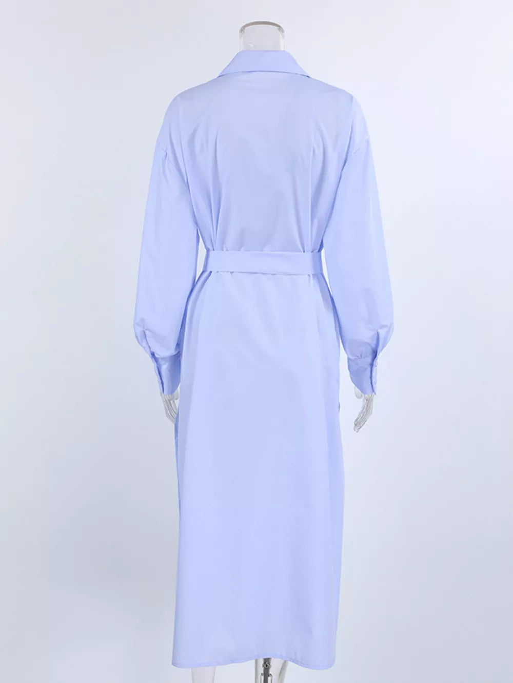 Blue relaxed button-down shirt with collared