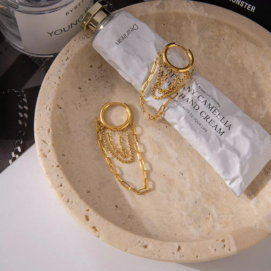 18K Gold-Plated,Stainless Steel Care instructions: Avoid wearing during exercise earrings in Gold with straight silhouette