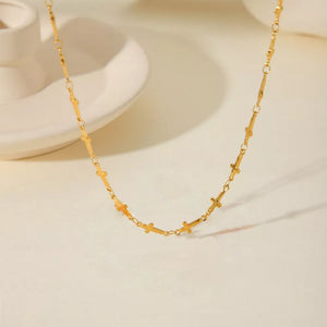necklace featuring geometric in gold with 18K Gold-Plated,Stainless Steel Care instructions: Avoid wearing during exercise