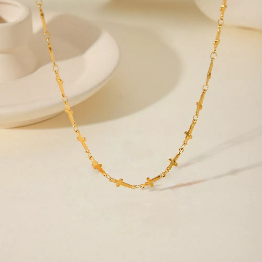 necklace featuring geometric in gold with 18K Gold-Plated,Stainless Steel Care instructions: Avoid wearing during exercise
