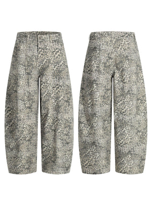 charcoal wide-leg pants with full-length and button and zip-front