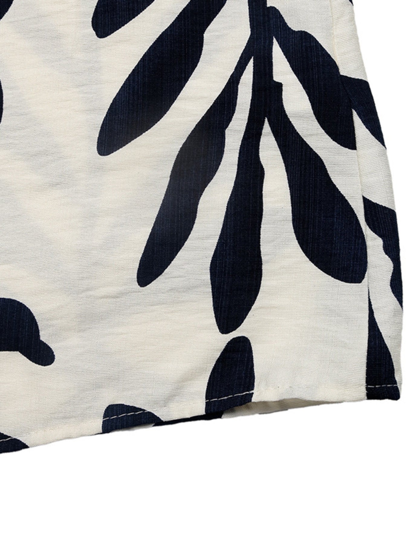 Tropical Leaf Print Belted Dress