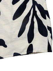 Tropical Leaf Print Belted Dress
