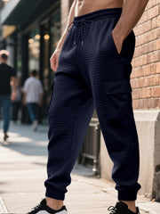 Men's Textured Cargo Joggers Plus Size, view 17