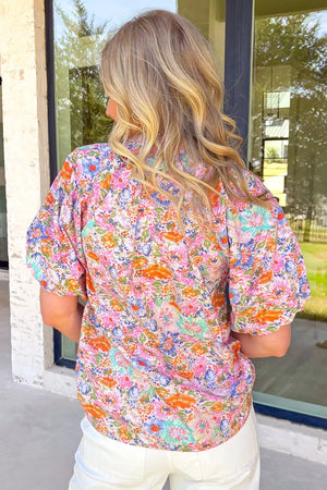 Print Puff Sleeve Blouse option 5