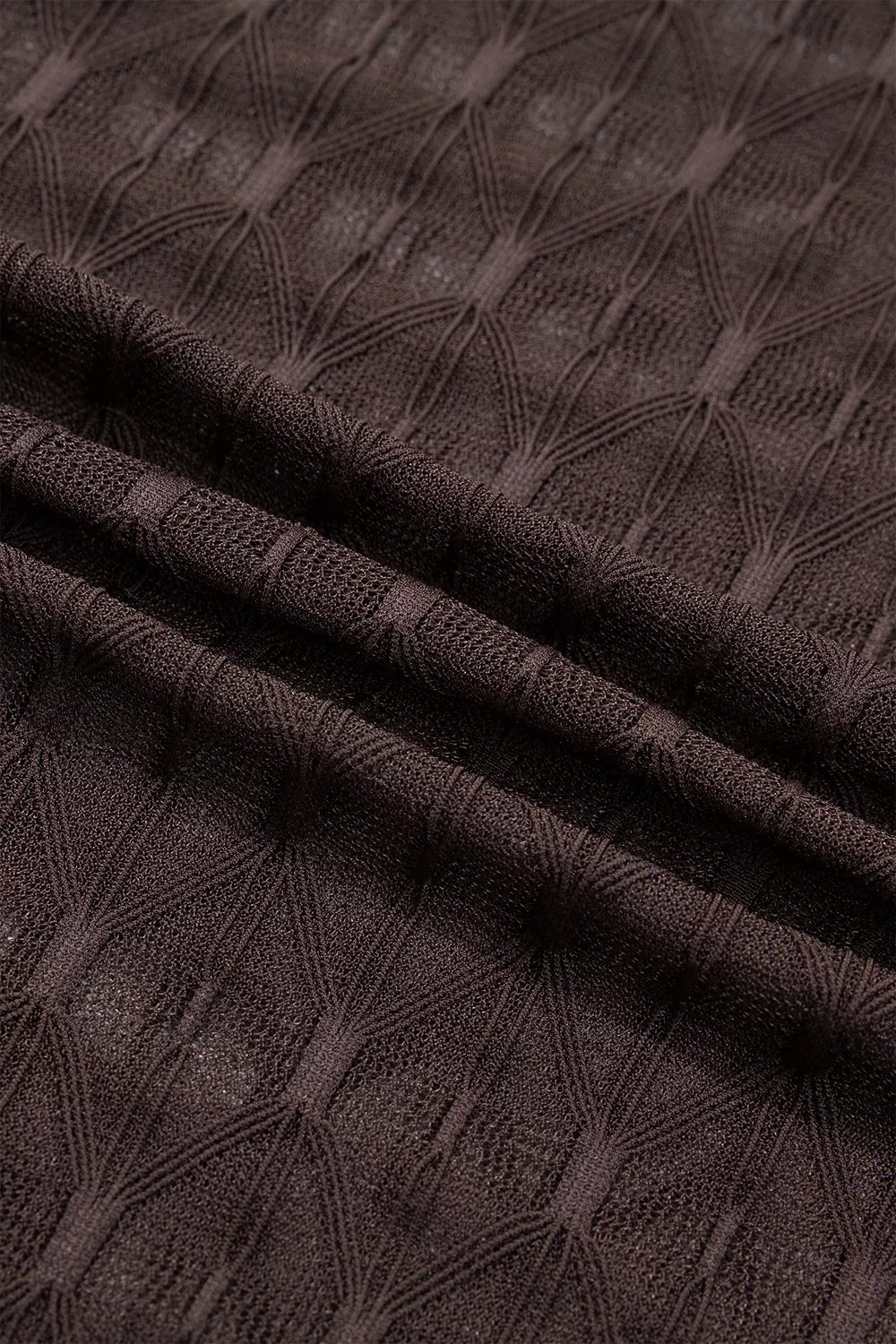 blouse featuring geometric in Coffee Brown with 90% polyamide, 10% elastane Care instructions: Machine wash cold texture