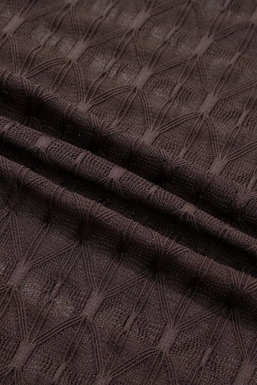 blouse featuring geometric in Coffee Brown with 90% polyamide, 10% elastane Care instructions: Machine wash cold texture