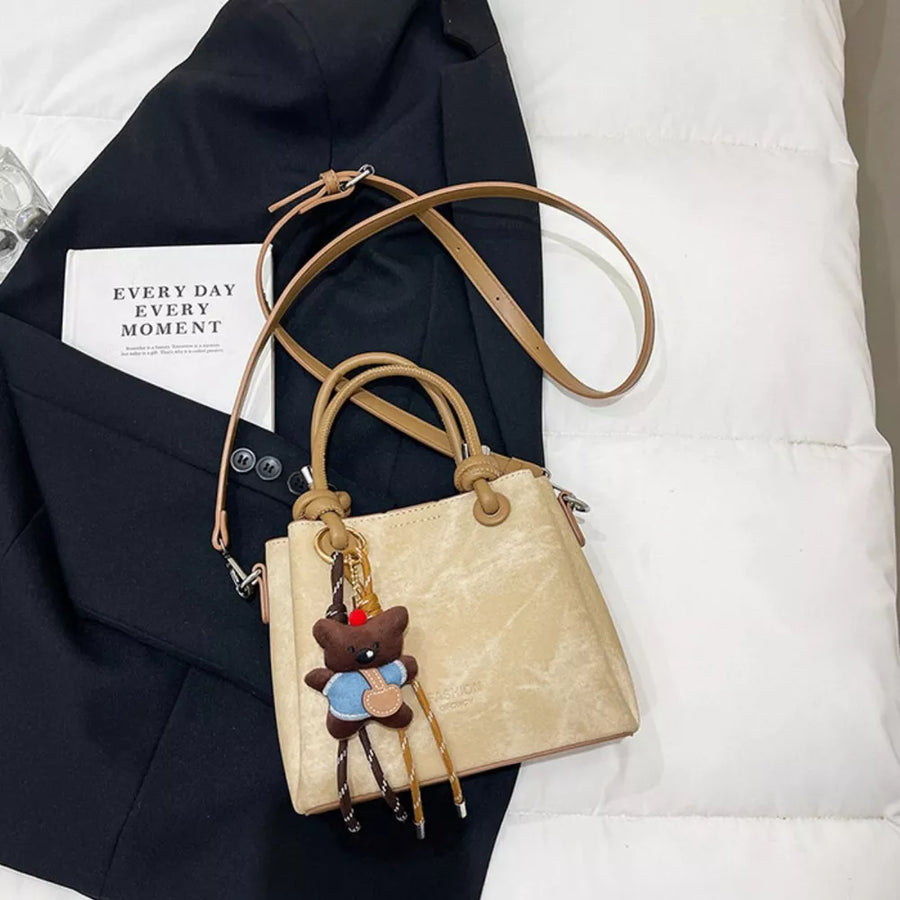 Brown with Pu Leather Crossbody Bag