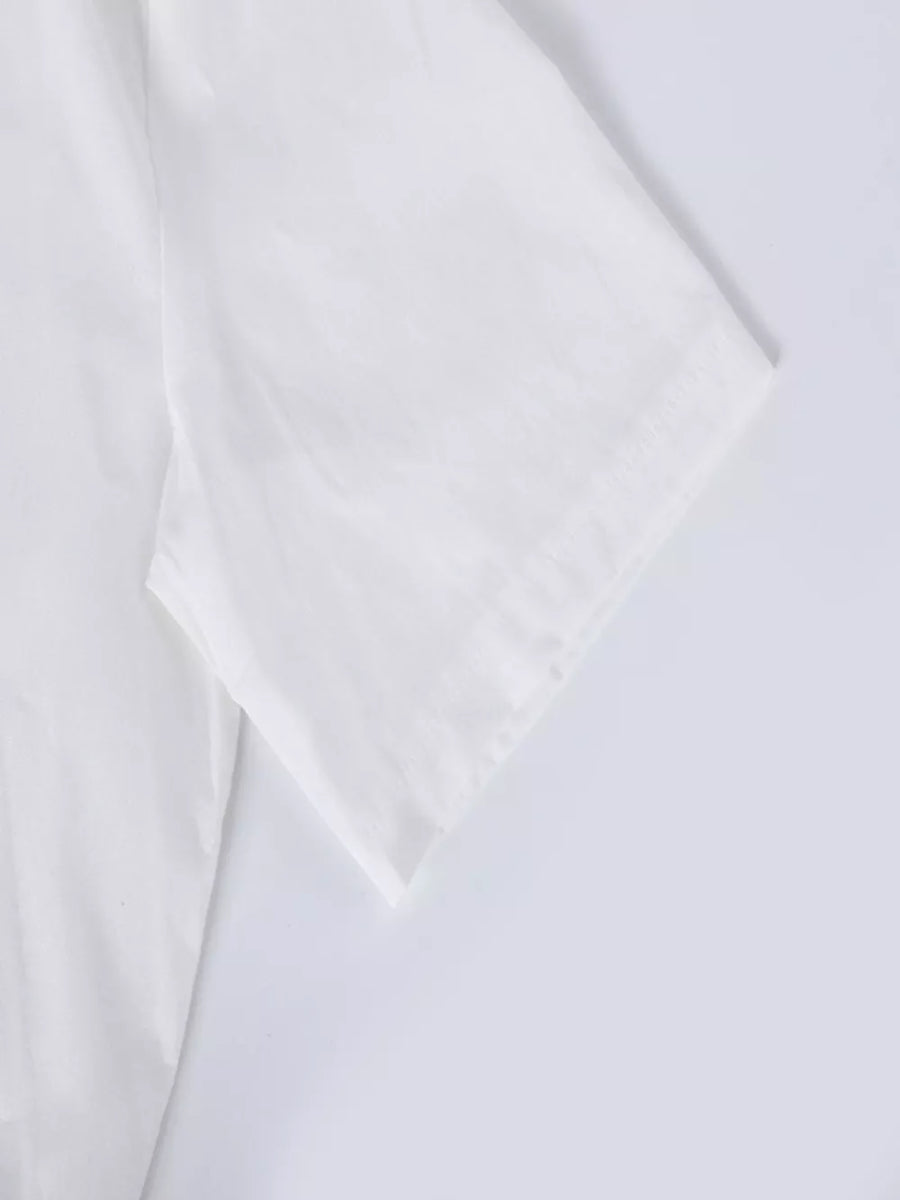 White with Men's Casual Short-sleeve Shirt Plus Size in White