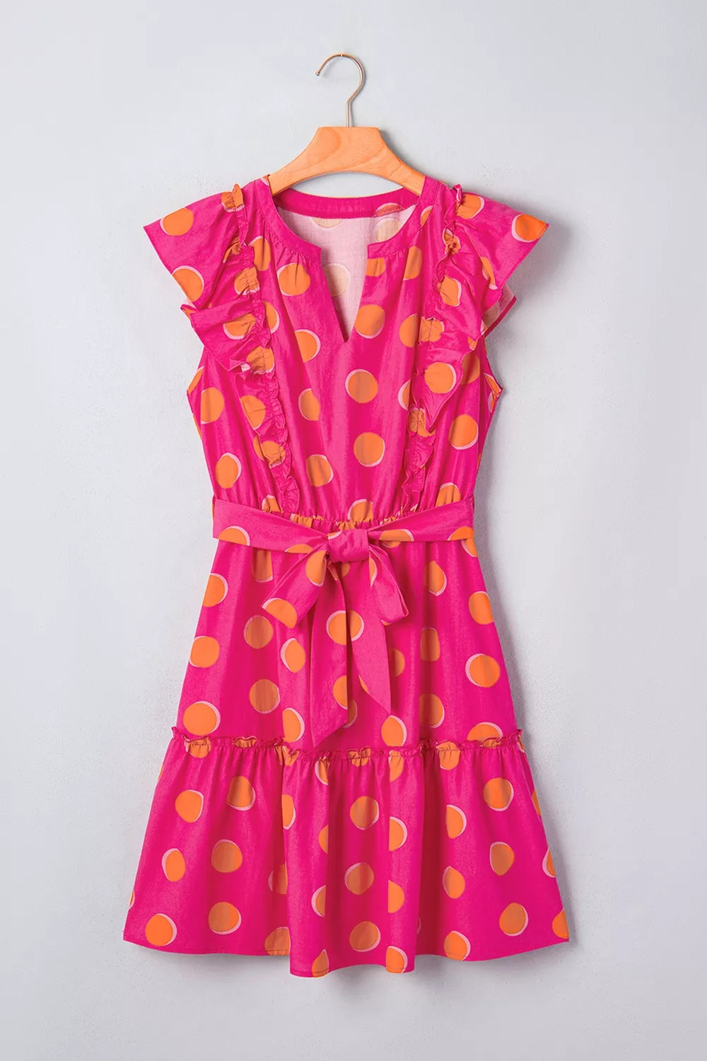 Ruffle Sleeve Polka Dot Mini Dress option 9