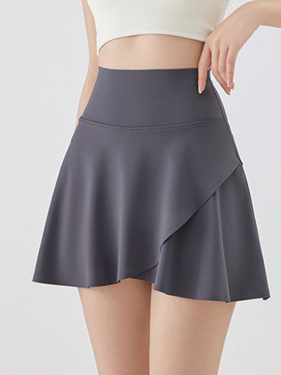 High-Waisted Flared Athletic Skirt in Pink - Leg-Lengthening with high-waisted