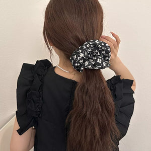 hair scrunchie set in dusty rose with floral and 3-piece set