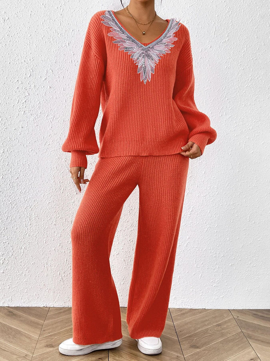 camel sweater set