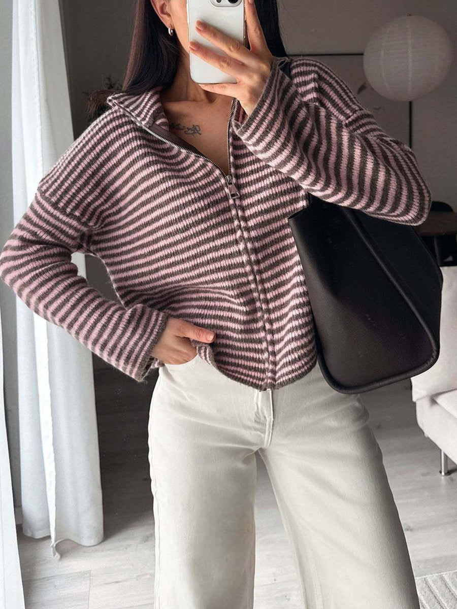 cream cardigan with stretch and long sleeve