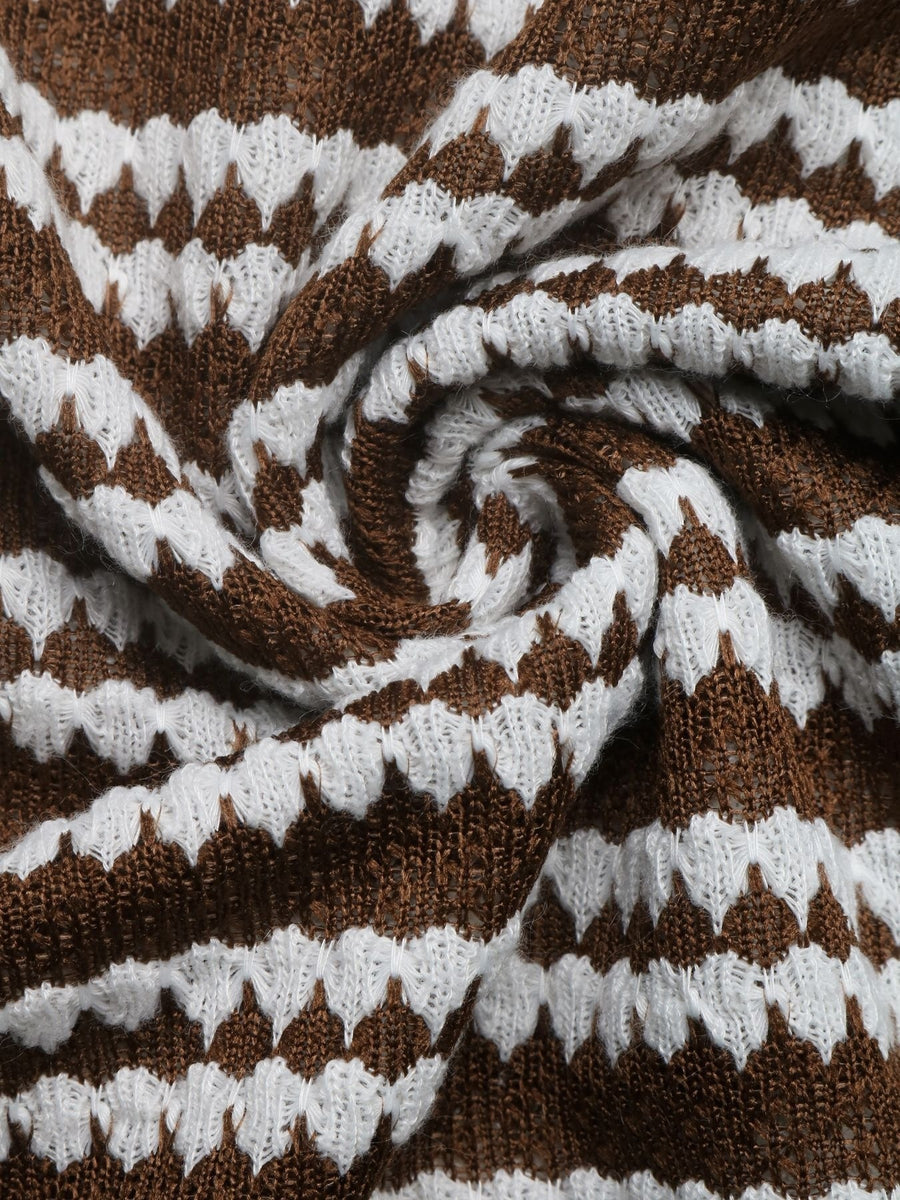 sweater dress in brown with ribbed and maxi