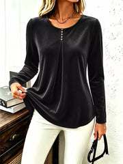 100% polyester Care instructions: Machine wash cold blouse in Burgundy with regular silhouette