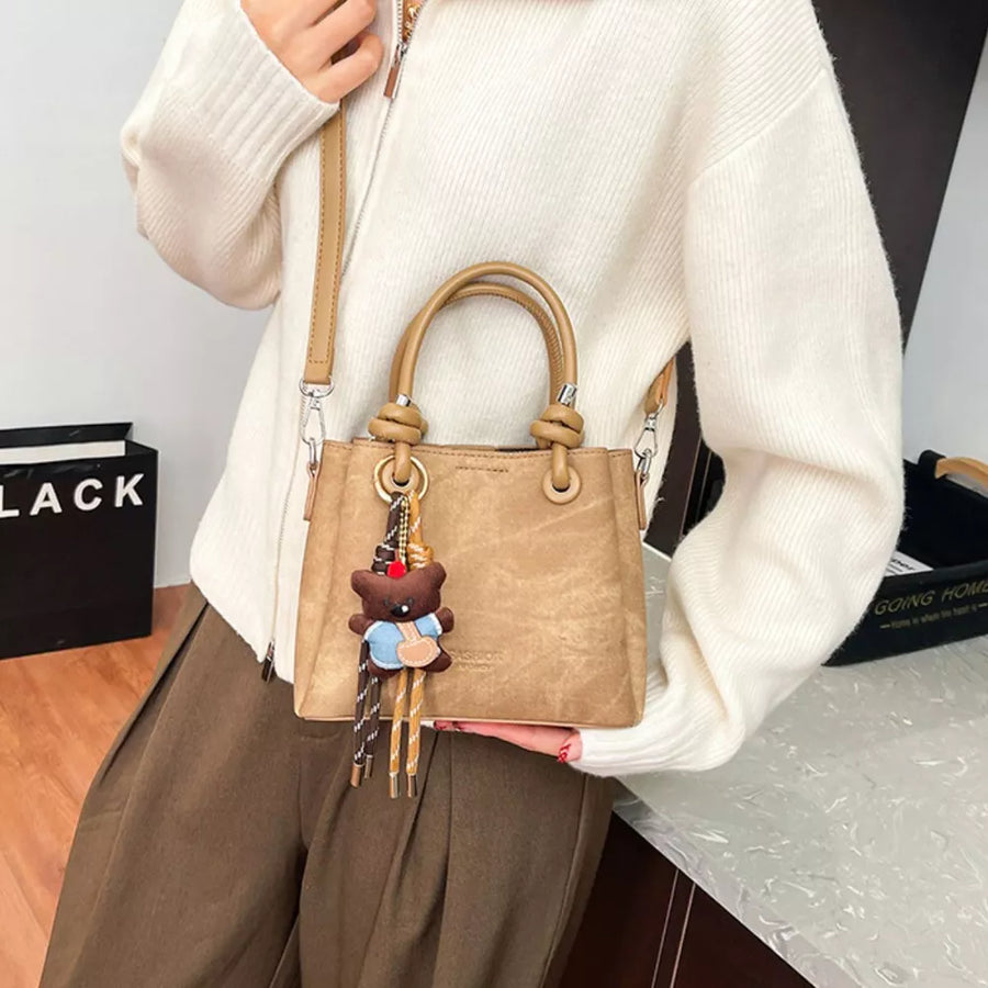 Beige Pu Leather Crossbody Bag