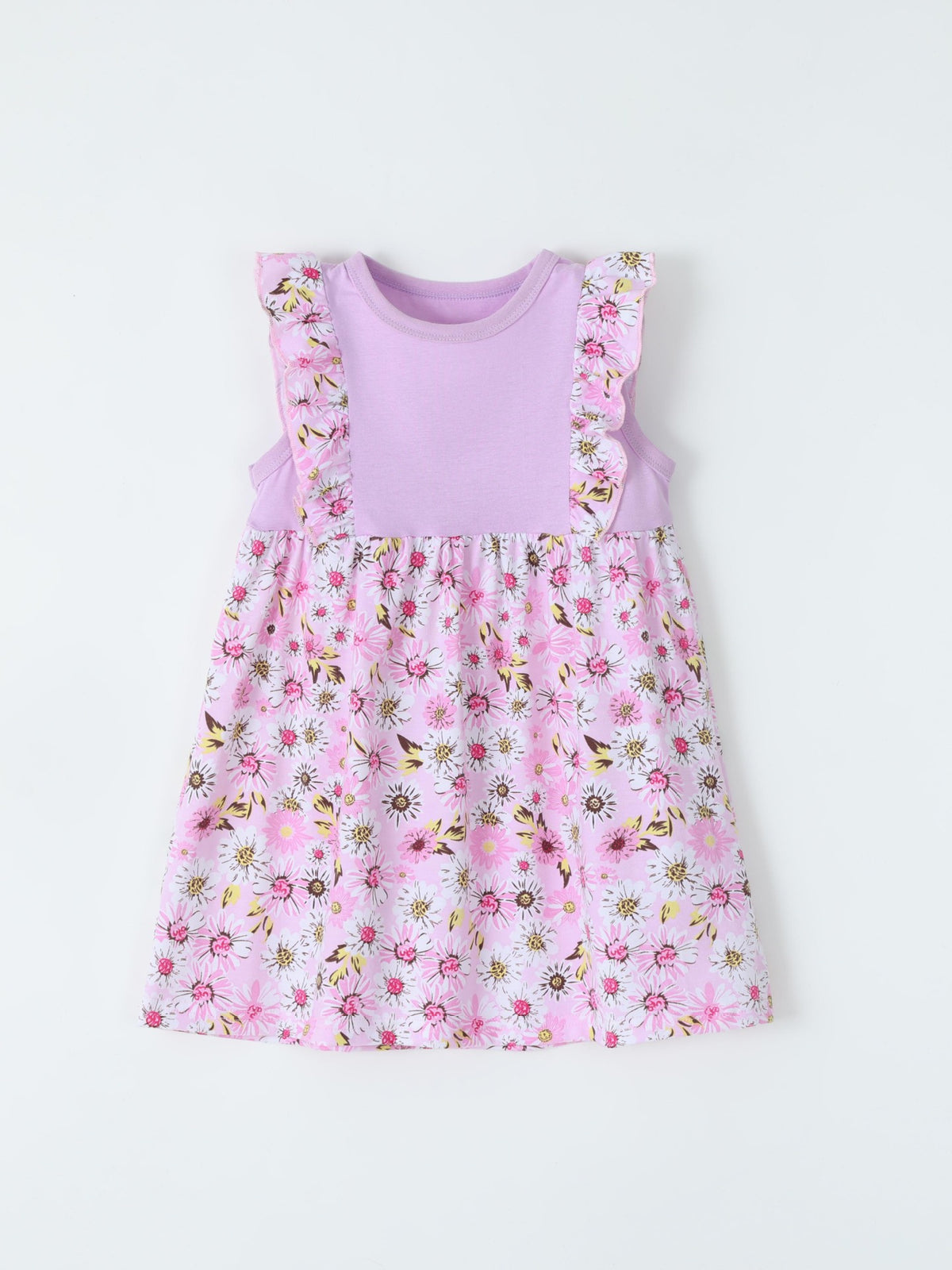 Children's Floral Ruffle Sleeve Dress