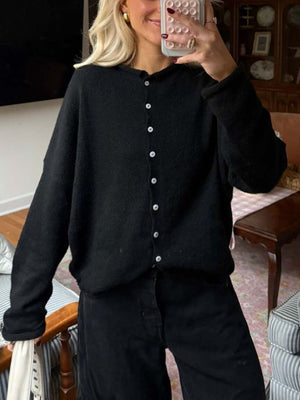 100% polyester Care instructions: Machine wash cold cardigan in Military Green with relaxed silhouette