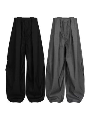 Black with Men's Wide Leg Dress Pants
