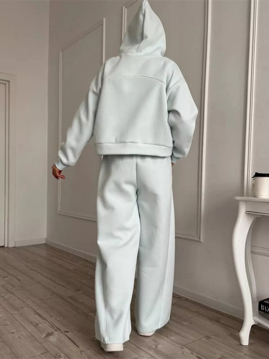athleisure lounge set in Dark Gray with hooded