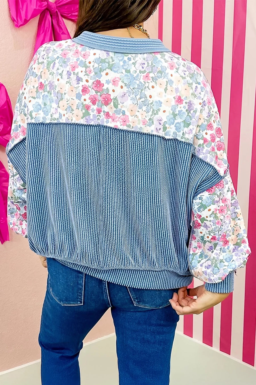 Multicolour Floral Print Round Neck Shift Top option 4