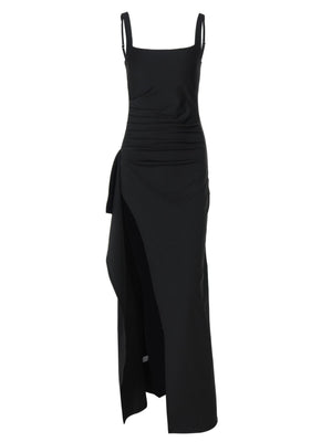 glam maxi dress in Black with square neck