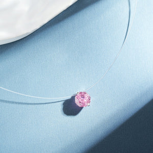 hot pink necklace with choker and hook-and-eye