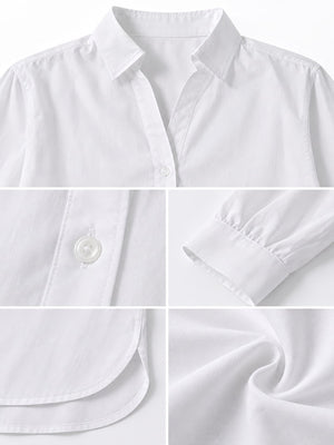 minimalist button-down shirt in Purple with collared